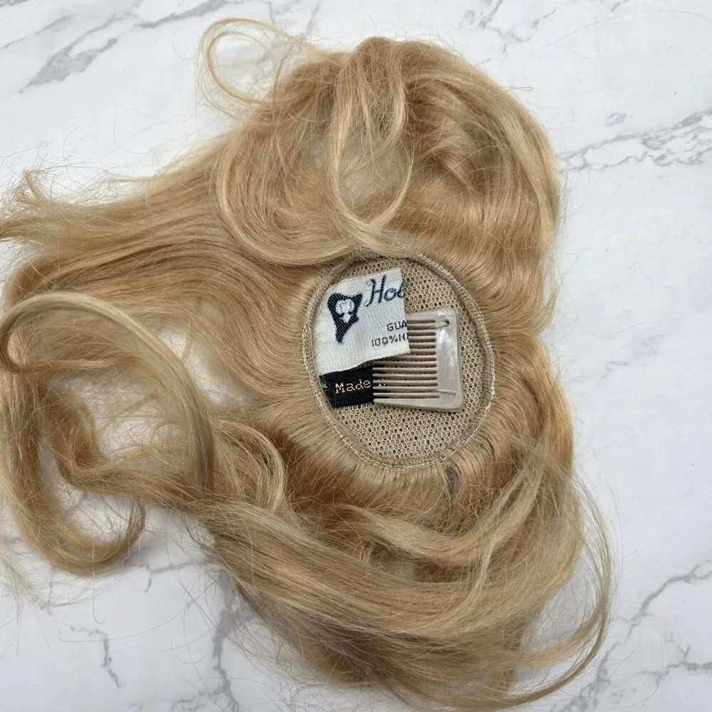 Vintage Long Blonde Human Hair Wig for Doll 8 - 9